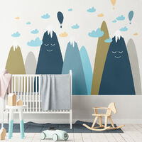 Stickers enfant montagnes scandinaves devika 90 x 135 cm