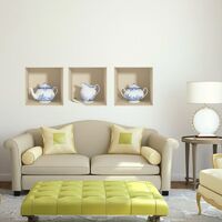 Sticker effet 3D théière décoré baroque 40 x 120 cm