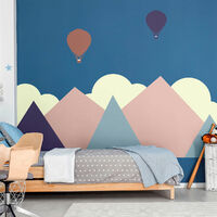 Stickers muraux enfants - Décoration chambre bébé - Autocollant Sticker mural géant enfant montagnes scandinaves NARVIK - 50x65cm