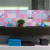 Sticker Mural Carrelage adhésif Cuisine Salle de Bain - 16 STICKERS CARREAUX DE CIMENT SCANDINAVE BROR - 16stickers10x10cm