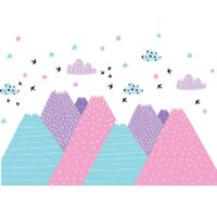 Ambiance Sticker - Stickers muraux enfants - Décoration chambre bébé - Autocollant Sticker mural géant enfant montagnes scandinaves RODIKA