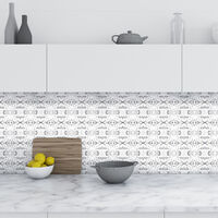 Sticker Mural Carrelage adhésif Cuisine Salle de Bain - 9 STICKERS CARRELAGES EFFET MARBRE GRIS - 9stickers10x10cm