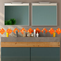 Stickers Muraux 20x20cm Orange - Autocollants Carrelage Effet Brique, Imperméables Pour Cuisine Et Chambre (12pcs)