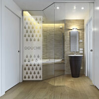 Film Fenêtre Anti Regard Occultant - DOUCHE - Stickers Autocollant Brise-Vue pour Vitre & Porte de Douche - 120x35cm