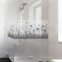 Film fenêtre occultant 40x100cm – Champ de fleurs papillons – Sticker dépoli translucide pour intimité – Pose bubble free
