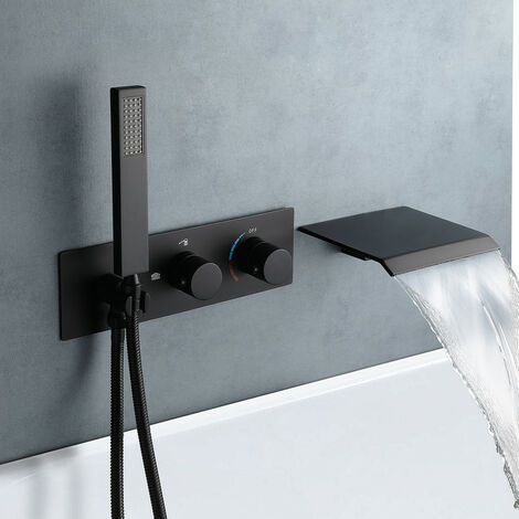 Rubinetto Da Bagno A Cascata Con Pulsante - Miscelatore Monocomando In Ottone Cromato, Per Vasca - Foto 9