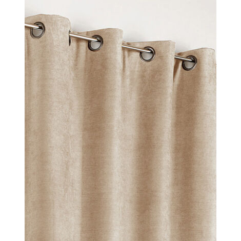 Rideau "Alaska" isolant 3 en 1 thermique, phonique et obscurcissant - 140x260cm - Marron clair (1/4)