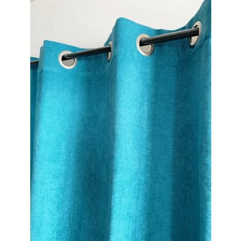 Rideau Turquoise Uni Phonique, Isolant, Thermique et Occultant - 140x260cm - Turquoise