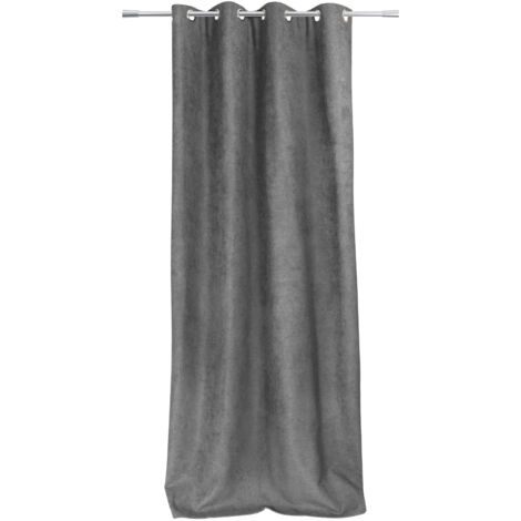 Rideau anti-froid doublé polaire Gris Perle 140x260 cm (1/3)