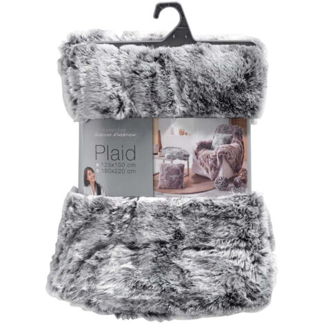 Douceur D'Intérieur – Plaid imitation fourrure 125 x 150 cm – 100 % polyester – Lavable en machine – Décoratif et cocooning
