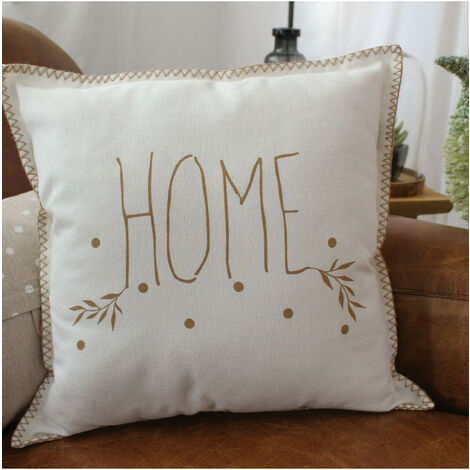 Coussin déhoussable 40x40cm écru "HERITAGE" - 40x40cm - Ecru (1/3)