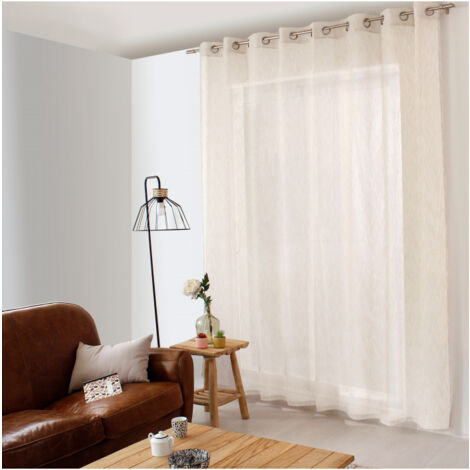 Homemaison – Voilage Maya 300 x 240 cm en polyester écru – Douce diffusion de lumière naturelle – Pour grandes fenêtres et baies vitrées