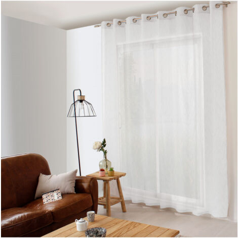 Homemaison – Voilage Maya XXL 300 x 240 cm – Polyester blanc – Douce diffusion de lumière naturelle – Pour grandes fenêtres et baies vitrées