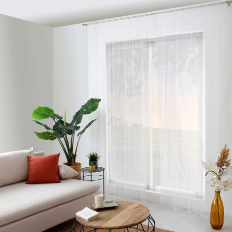 Homemaison – Voilage moustiquaire blanc 300x240 cm – 100% polyester – Passage tringle 8 cm – Protection contre les insectes volants