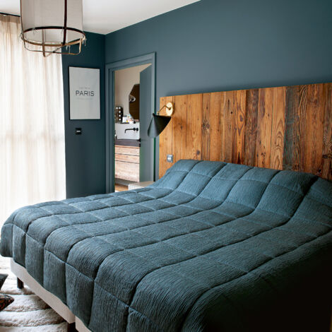 Jeté de lit - Effet Froissé Bleu 250x260 cm