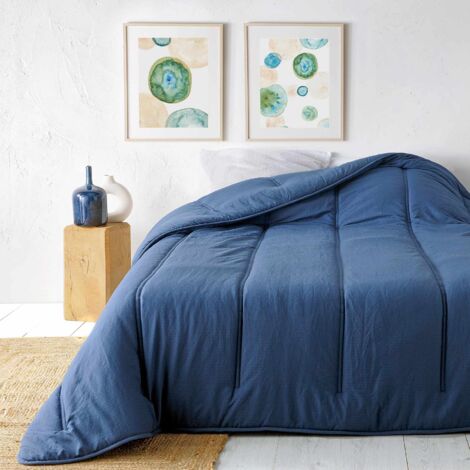 Jeté de lit uni Bleu 240x260 cm