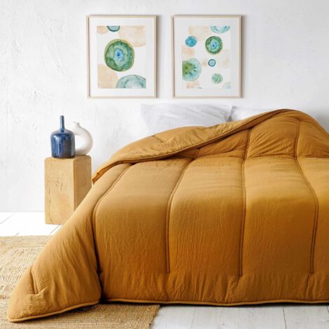 Jeté de lit uni Jaune Curry 240x260 cm