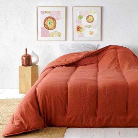 Jeté de lit uni Terracotta 230x250 cm