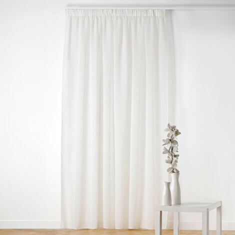 Voilage grande largeur 290x240cm "Boucline" - 290x240cm - Ivoire