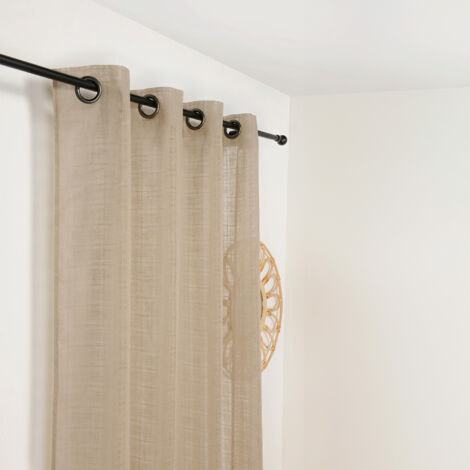 Voilage à carreaux 145x260cm "Kelsch" - 145x260cm - Beige