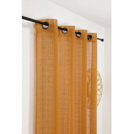 Voilage à carreaux 145x260cm "Kelsch" - 145x260cm - Orange (1/2)