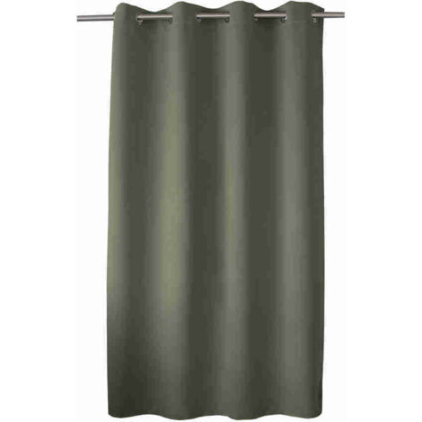 Rideau occultant thermique doublé polaire 140x180cm – 100% polyester – Isolation optimale – Couleur vert kaki – Decostars (1/3)