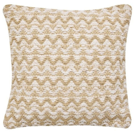 Coussin déhoussable 40 x 40 cm – Coton/Polyester avec fil métallisé Loumeo Naturel (1/3)