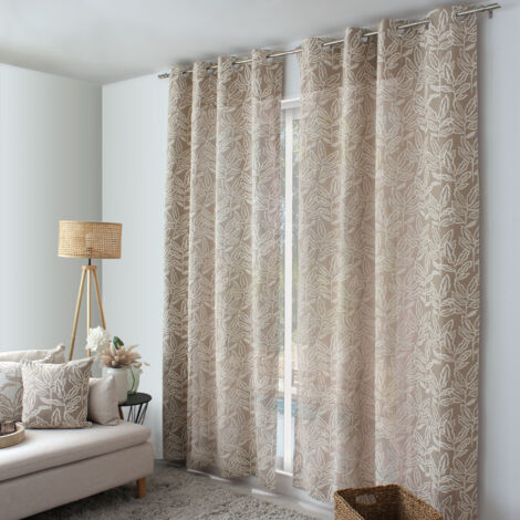 Rideau à oeillets en coton recyclé Chambray Naturel 140x240 cm