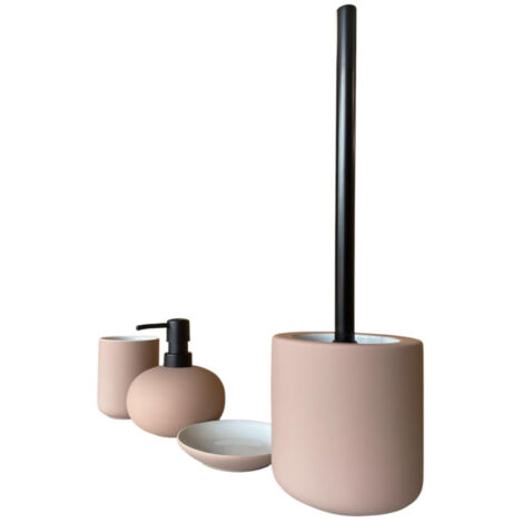 Set de bain en grès Mambo sable 4 pièces - 30x20x17cm - Sable (1/5)