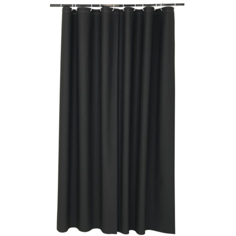 Rideau de douche 180 x 200 cm – PEVA Uni - 180x200cm - Noir (1/3)