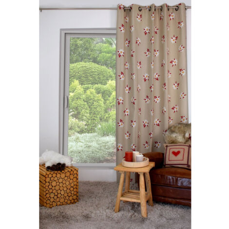 Rideau montagne Eldelweiss lin 180x240cm - 180x240cm - Lin