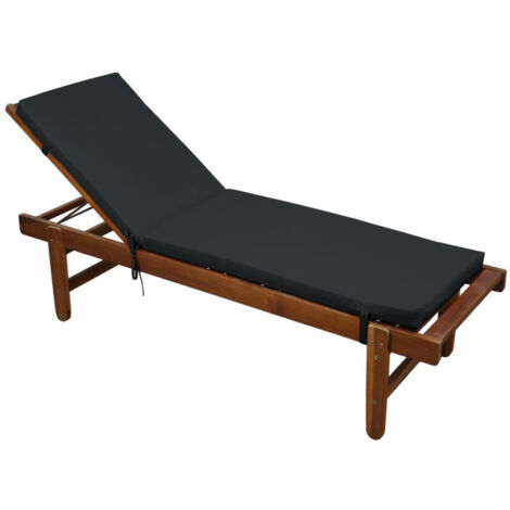 Matelas bain de soleil exterieur Hawai 60X190X4 cm - 60x190cm - Noir