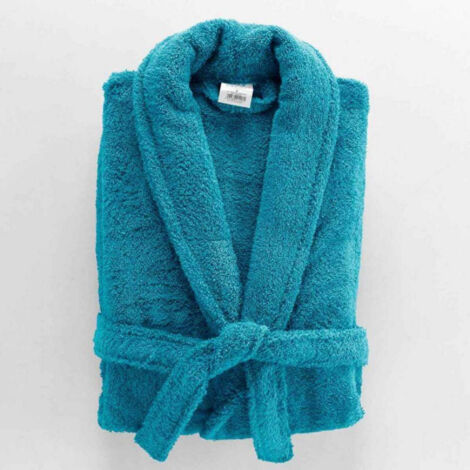 Peignoir Mixte Éponge Col Châle Uni – Tendresse 500 g/m² - Turquoise