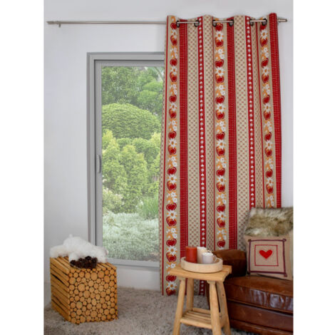 Rideau d'ameublement montagne "Heidi" 180x240cm - 180x240cm - Rouge (1/2)