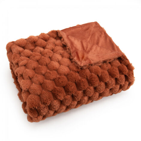 Plaid Diana Terracotta – Douceur & Élégance Naturelle - 130x170cm - Terre cuite (1/5)