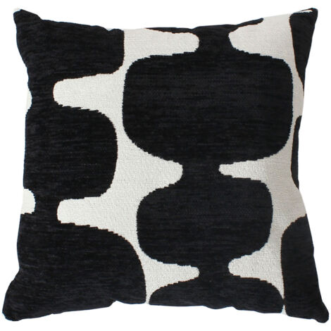 Coussin décoratif déhoussable jacquard motif moderne Noir 40x40 cm (1/4)