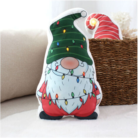 Coussin lumineux led noël 3d 40 x 23 cm – 100 % polyester - 40x23cm - Blanc (1/2)