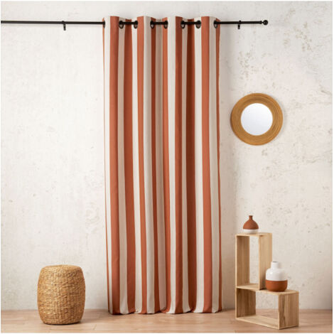 Rideau "Sunset" en coton recyclé 145 x 280 cm - 145x280cm - Terre cuite
