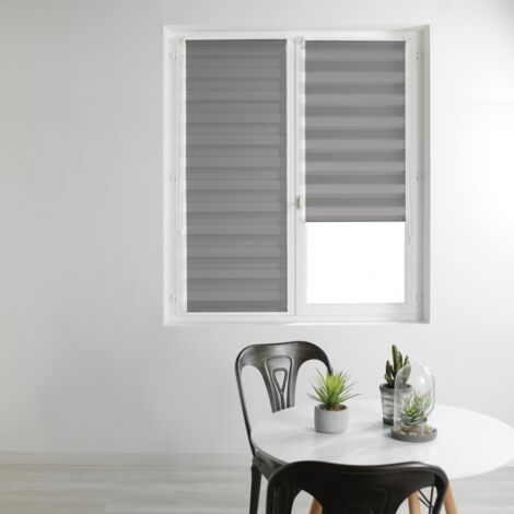 STORE ENROULEUR JOUR ET NUIT POLYESTER DAYNIGHT GRIS - 60x180cm - Gris (1/3)