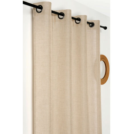 Voilage aspect lin certifié Non Feu M1 - 145x240cm - Naturel