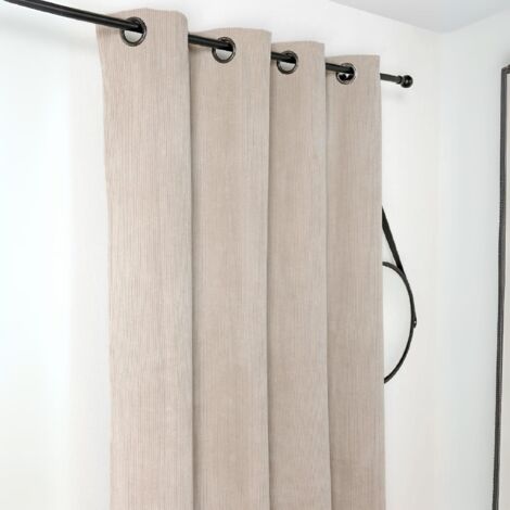 Rideau occultant isolant en velours côtelé 140x260 cm – 100% polyester – Finition avec 8 œillets – Lavable en machine à 30° – Linder