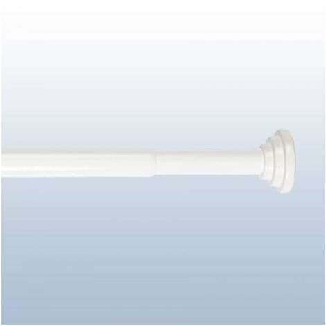 Tringle extensible entre 2 murs sans percage blanc - 140 à 260 cm - Blanc