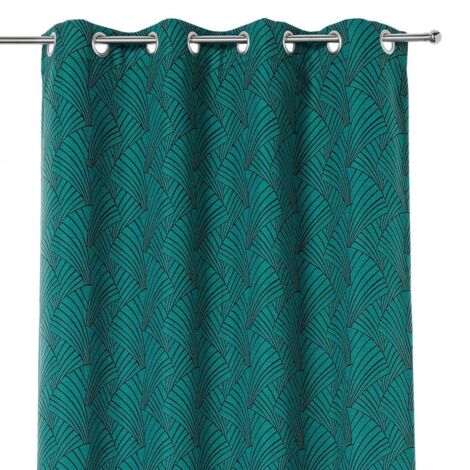 Rideau art deco vert foncé - 135x250cm - Vert foncé (1/3)