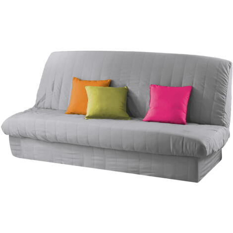 Douceur D'Intérieur – Housse de clic clac matelassée 100% polyester – Convient pour clic-clac 185-200 cm – Lavable en machine à 30°C – Gris