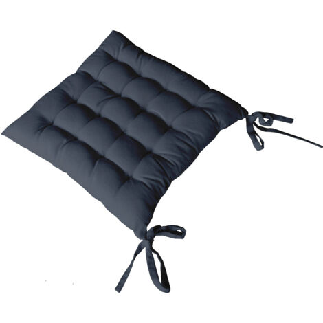 Galette de chaise piquée 40x40cm - 40x40cm - Gris anthracite