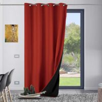 Rideau anti-froid doublé polaire Orange Foncé 140x260 cm