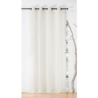 Voilage à Oeillets en Tissu Recyclé Ecru 135x260 cm