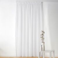 Voilage à Galon Fronceur - Effet Bouclé Blanc 290x240 cm