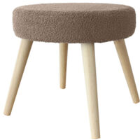Tabouret rond esprit lodge 45x40cm - 45x40cm - Taupe