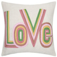 Coussin décoratif "LOVE" multicolore - 45x45 cm - 40x40cm - Naturel